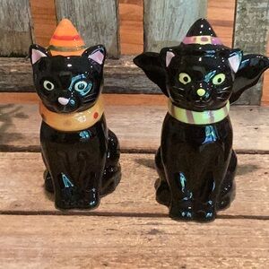 Halloween Black Cat Salt & pepper Shakers